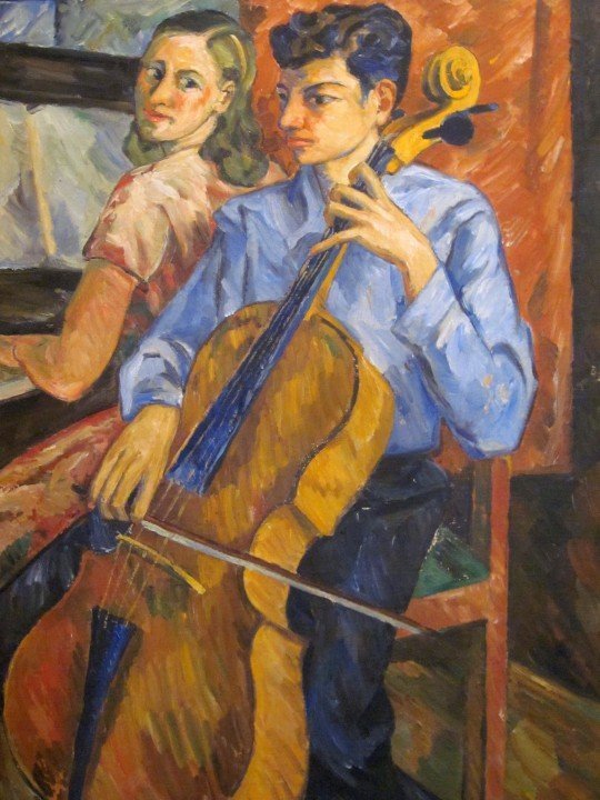 孩子们在弹钢琴和大提琴-佩德罗内尔戈麦斯-哥伦比亚麦德林