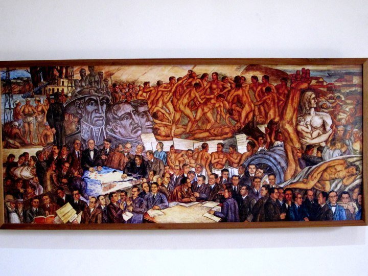 佩德罗·内尔·戈麦斯的壁画《共和国》照片——哥伦比亚麦德林——佩德罗·内尔·戈麦斯之家博物馆