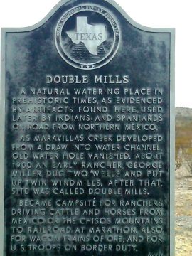 德克萨斯州西部靠近墨西哥边境的大本德国家公园双磨坊的历史标志