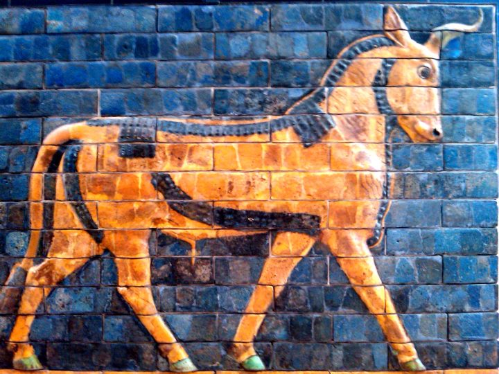 来自伊什塔尔门的一头古代公牛，被德国从巴比伦偷走，目前在伊斯坦布尔考古博物馆展出