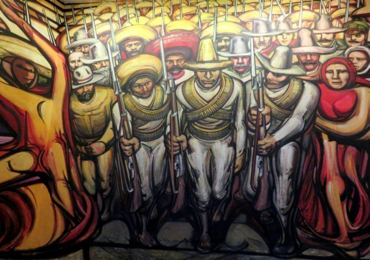 墨西哥城查普尔特佩克公园的国家历史博物馆——壁画《墨西哥革命》——爱德华多·索拉雷斯·古铁雷斯