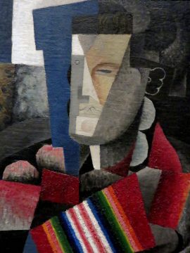 马丁·路易斯·古兹曼的肖像- 1915年由迭戈·里维拉绘制的立体主义风格