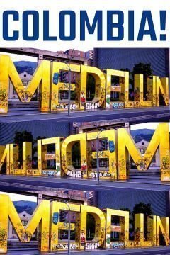 测试:哥伦比亚!在现代艺术博物馆用巨大的黄色字母拼出麦德林。