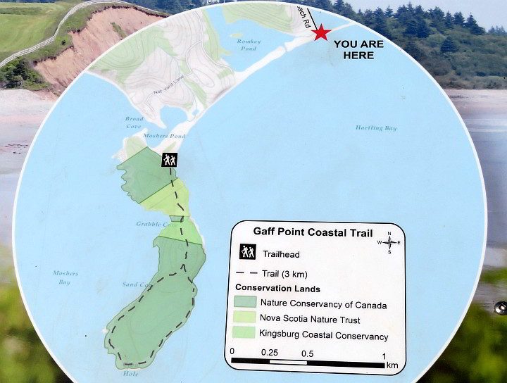 Gaff Point海岸路线地图。