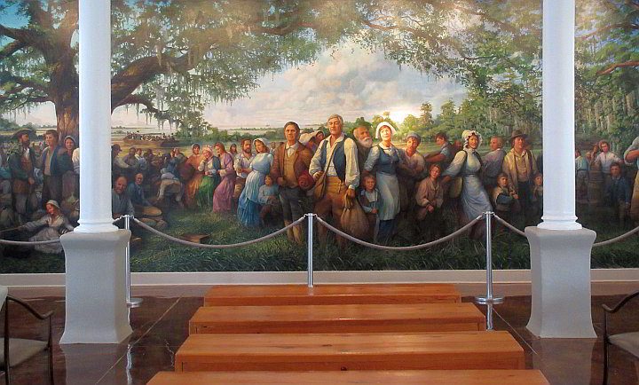罗伯特·达福德(Robert Dafford)的壁画《阿卡迪亚人来到路易斯安那州》