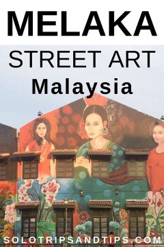 马来西亚马六甲街头艺术壁画-马六甲河边的Nyonya女士壁画