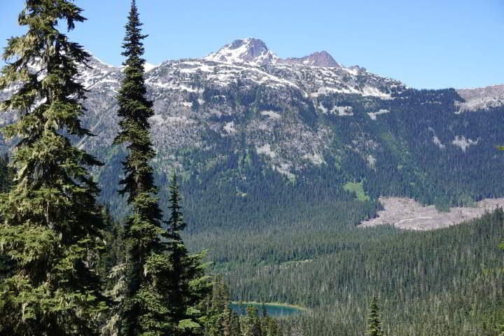 山景和冰川湖的一瞥沿Joffre湖远足附近的惠斯勒BC