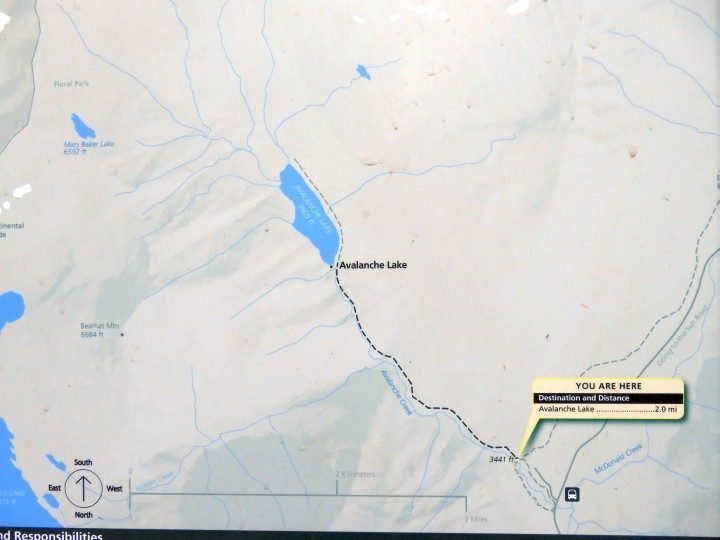 雪崩湖小径地图。