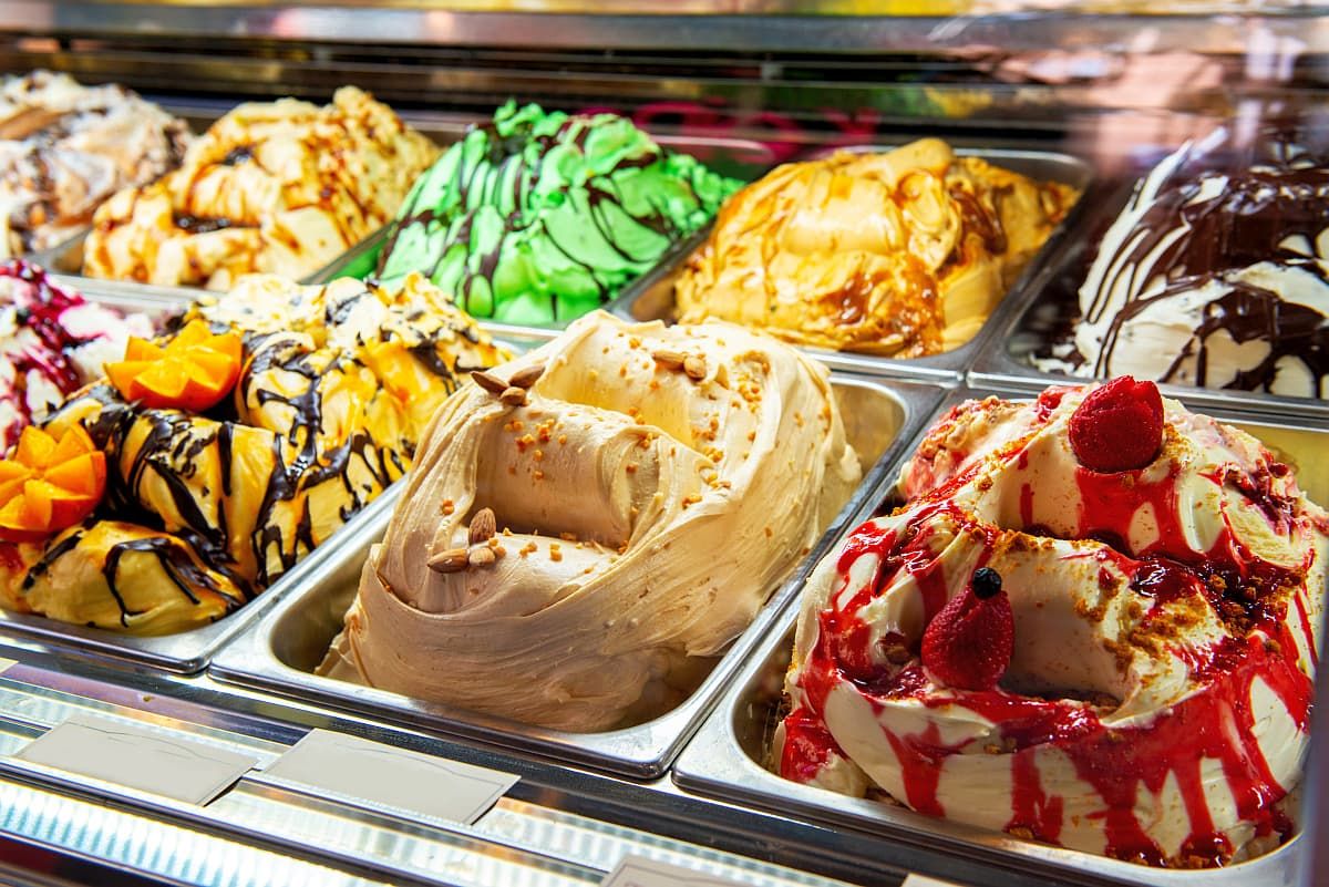 意大利的冰淇淋，意大利的甜点。