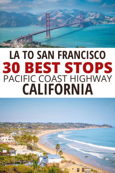 洛杉矶到旧金山最好的30站太平洋海岸高速公路加州。