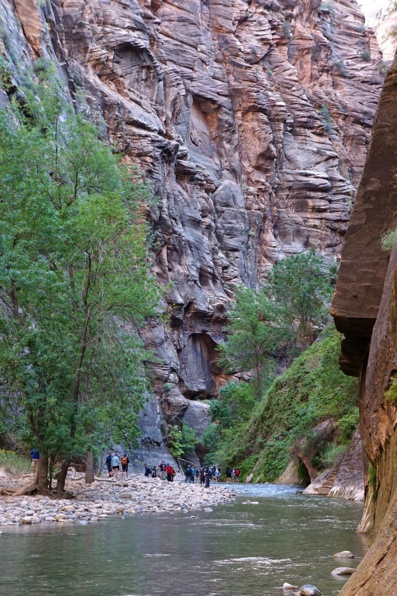 Hikers at The Narrows Zion.